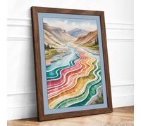 River Valley Dream Boho Framed Wall Art Print A3 Walnut