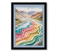 River Valley Dream Boho Framed Wall Art Print A4 (29.7×21cm) Black, Wall Decor for Living Room, Bedroom, Office & Home, Ready to Hang, Art Gift