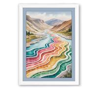 River Valley Dream Boho Framed Wall Art Print A4 (29.7×21cm) White, Wall Decor for Living Room, Bedroom, Office & Home, Ready to Hang, Art Gift