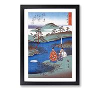 River View Vol.4 by Utagawa Hiroshige Framed Print | A2 Black Framed Wall Art | Ready to Hang | Asian Landscape Picture | Living Room Bedroom Lounge Office