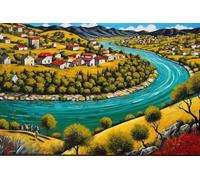 River Village 300 Piece Jigsaw Puzzles for Adults, Colourful, Challenging & Brainteasing Adult puzzles 300 Pieces Plants, Fun jigsaws for The Whole Family 16x11 inch