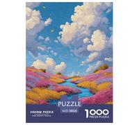 River Water Puzzles 1000 Piece For Adults And Kids Challenge Toy The Blue Sky And White Clouds Impossible Puzzle Educational Games Gifts 38x26cm/1000pcs