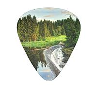 River waterfall Guitar Picks 12 Pack Set Guitar Gift for Bass Picks Acoustic Guitars Plectrums with Clear Storage Box