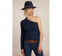 River Woods Asymmetric Cable Sweater Indigo size XL | Sweaters Outlet | Women | Blue XL