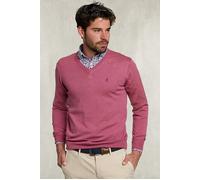 River Woods Basic Merino V-neck Pullover Dark Sugar Pink Mix Pink size S | Sweaters Outlet | Men | Pink S