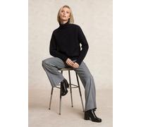 River Woods Classic Checked Wide Leg Pants Elastic Waist Grey Blue size 44 | Formal Pants Outlet | Women | Gray 44