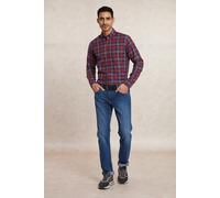 River Woods Custom Fit Cotton Checked Shirt Blue/red size M | Casual Shirts Outlet | Men | Blue M