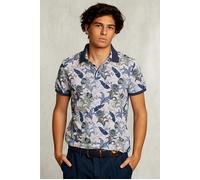 River Woods Custom Fit Cotton Floral Polo Dark Oyster Mix Grey size S | Poloshirts Outlet | Men | Gray S