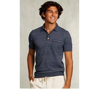 River Woods Custom Fit Pima Cotton Sweater Polo Collar Blue Moon Mix Blu size S | Poloshirts Outlet | Men | Blue S