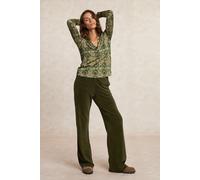 River Woods Jersey Fantasy V-neck Blouse Khaki/brown size S | Longsleeves Outlet | Women | Brown S