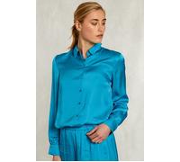 River Woods Petrol Viscose Blouse With Buttons Blue size 40 | Blouses Outlet | Women | White 40