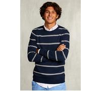 River Woods Slim Fit Striped Pima Cotton Sweater French Dark Mix Blue size XXL | Sweaters Outlet | Men | Blue XXL