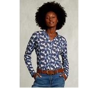 River Woods White/blue Linen T-shirt With Buttons Blue size XXL | Blouses Outlet | Women | White XXL