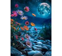Riverbank Flowers Moon 500 Piece Jigsaw Puzzles for Adults, Fun jigsaw puzzles 500 pieces, Challenging Puzzle Perfect for Game Nights, Finished Puzzle Size is 52x38cm