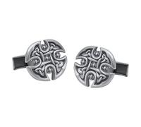 Riverdance Celtic Knot Cufflinks Bodhrán Inspired Shape with Gift Box