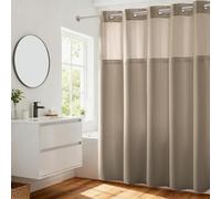 RiverDream Heavyweight Waffle No Hook Shower Curtain with Liner,Linen,71x74