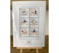 Riverdrift House Cross Stitch Card KIT Away in a Manger Medium to Stitch and Make 6 Greetings Cards
