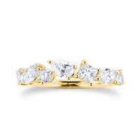 Riveret 18ct Yellow Gold 1.00cttw Mixed Cut Diamond Ring - Ring Size O