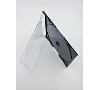 RIVERMEDIA 100 X Premium Single Slimline CD Jewel Cases with Black Tray 5.22mm Spine Transparent & Black Case (18285) Pack of 100