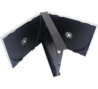 RIVERMEDIA 3-Way CD Jewel Case - Black Tray Multi-Disc Storage Case for 3 CDs/Standard Format 142×125×24 mm (10)