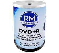 RIVERMEDIA DVD Double Layer DVD+R DL 8.5GB 240 Min 16x White Thermal Full Face Printable 18438 - 100 Pack