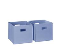 RiverRidge Kids 2pc Fabric Collapsible Storage Cube Organizers with Handles for Playroom Organization - Periwinkle Blue
