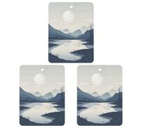 Rivers And Mountains Car Air Freshener Hanging Incense Chips 3 Pack Automotive Scented Hanging Sheets Square for Car Home Auto Interior Decor