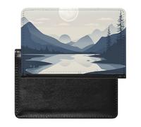 Rivers And Mountains Passport Holder with 3 Card Slots, Portable PU Leather Travel Wallet, Slim Protective Cover for Passport, ID, Credit Cards