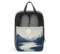 Rivers And Mountains Shoe Bag Waterproof & Breathable Shoe Pouch for Travel, Portable Carry Case for Sports Sneakers, Gym, Vacation