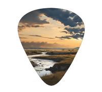 Rivers and plainsGuitar Picks, 12-Piece Pattern Set, Three Different Thicknesses for Acoustic Electric Guitar and Other Instruments