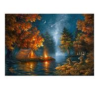 Rivers Edge Products LED Canvas Wall Art, 24 by 16 Inches, Fiber Optic Light Up Wall Decor, Battery Operated Lighted Canvas Print, LED Light Kitchen, Bedroom, or Home Decor, Wishing Upon A Star