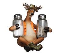 Rivers Edge Products Salt and Pepper Shakers, Funny Deer, Poly Resin and Glass Matching Set