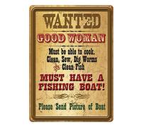 River's Edge Products Tin Metal Sign Wanted Good Woman 8X12 Inch