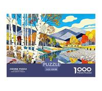 Rivers Trees Jigsaw Puzzles Puzzle for Adults Kids. 1000 Piece Autumn Scenery Great Gifts Challenge Toy Educational Game Home Decoration for Adults& Kids Age 14 Years Up 52x38cm/1000pcs