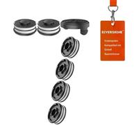 Rivershine 3405685 Replacement Spool Compatible with Einhell Grass Trimmer GC-ET 4530 RTV 400 RTV 550 RTV 550/1 (6 Spools, 1 Spool Cover)