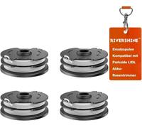 RIVERSHINE 6 x Replacement Spools of Strimmer Compatible with Parkside LIDL PRTA 20-Li A1, B2, C3; PRT 550 A1, A3; PRT 300 A1 (4 Spools of Thread)