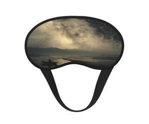 Riverside at Night Blackout Sleep Mask for Travel Meditation Yoga Light Comfort Eye Mask with Elastic Strap