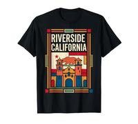 Riverside California Flag Mission Inn Landmark Retro Art T-Shirt