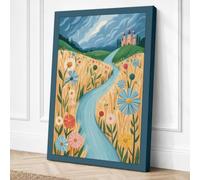 Riverside Castle Dreams Canvas Wall Art Print 18x12 Inch | Ready to Hang, Gallery Wrapped, Fade-Resistant Inks, Securely Packaged, UK Made
