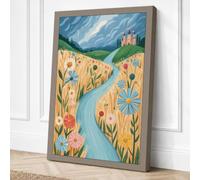 Riverside Castle Dreams Canvas Wall Art Print 24x16 Inch