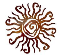 Riverside Designs Wacky Sun Metal Wall Art Indoor/Outdoor Decor - 24" Copper Rust Proof Wall Sculpture - Made in USA - Ideal for Bedroom, Garden, Home, Patio and Farmhouse