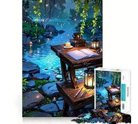 Riverside Study︰ Tranquil Scene with Desk 1000 Pieces Jigsaw Puzzles for Adults Strengthen Memory Casual Fun Clean Edge Classic Gift (38x52cm)