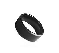Riversmerge RFID Rewritable Dual Frequency in One 125KHz T5577&13.56MHz CUID Black Ceramics Smart Finger Ring Wear for Men or Women (Black-20mm)