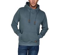 Riverso Julian Men's Hooded Pullover / Hoodie / Sweatshirt with Hood and Kangaroo Pocket, Cross-Over Collar, Regular, Cotton, Grey / Green / Red / Blue / Black, S / M / L / XL / 2XL / 3XL / 4XL / 5XL
