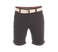 riverso Men's Chino Shorts RIVHenry Belted Bermuda Shorts 98% Cotton Light Blue Dark Blue Navy Red Green Orange Beige Grey w30 - w42, Size: W 40, Colour: Anthracite Grey (23400)