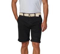 riverso Men's Chino Shorts RIVHenry Belted Bermuda Shorts 98% Cotton Light Blue Dark Blue Navy Red Green Orange Beige Grey w30 - w42, Size: W 34, Colour: Black