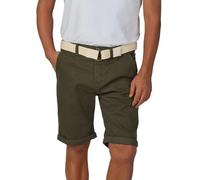riverso Men's Chino Shorts RIVHenry Belted Bermuda Shorts 98% Cotton Light Blue Dark Blue Navy Red Green Orange Beige Grey w30 - w42, Size: W 42, Colour: Cypress Green
