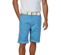 riverso Men's Chino Shorts RIVHenry Belted Bermuda Shorts 98% Cotton Light Blue Dark Blue Navy Red Green Orange Beige Grey w30 - w42, Size: W 42, Colour: Middle Blue