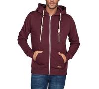 riverso Men's Hooded Jacket RIVThilo Sweat Jacket Sweatshirt Hoodie Zip Basic Plain Cotton Grey Brown Green Red Blue S M L XL 2XL 3XL 4XL 5XL, Port Red Melange (15400), L