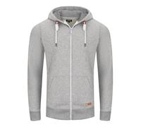 riverso Men's Hooded Jacket RIVThilo Sweat Jacket Sweatshirt Hoodie Zip Basic Plain Cotton Grey Brown Green Red Blue S M L XL 2XL 3XL 4XL 5XL, Grey Melange Standard 1 (23200), L